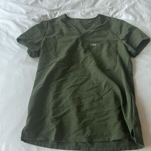 Figs XS moss one pocket scrub top